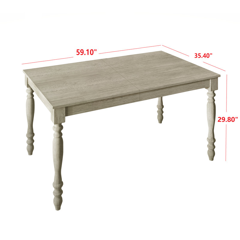 Candace Solid Wood Base Dining Table, Antique Gray