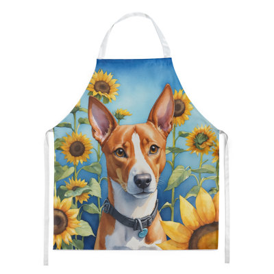 Tablier Basenji en tournesols