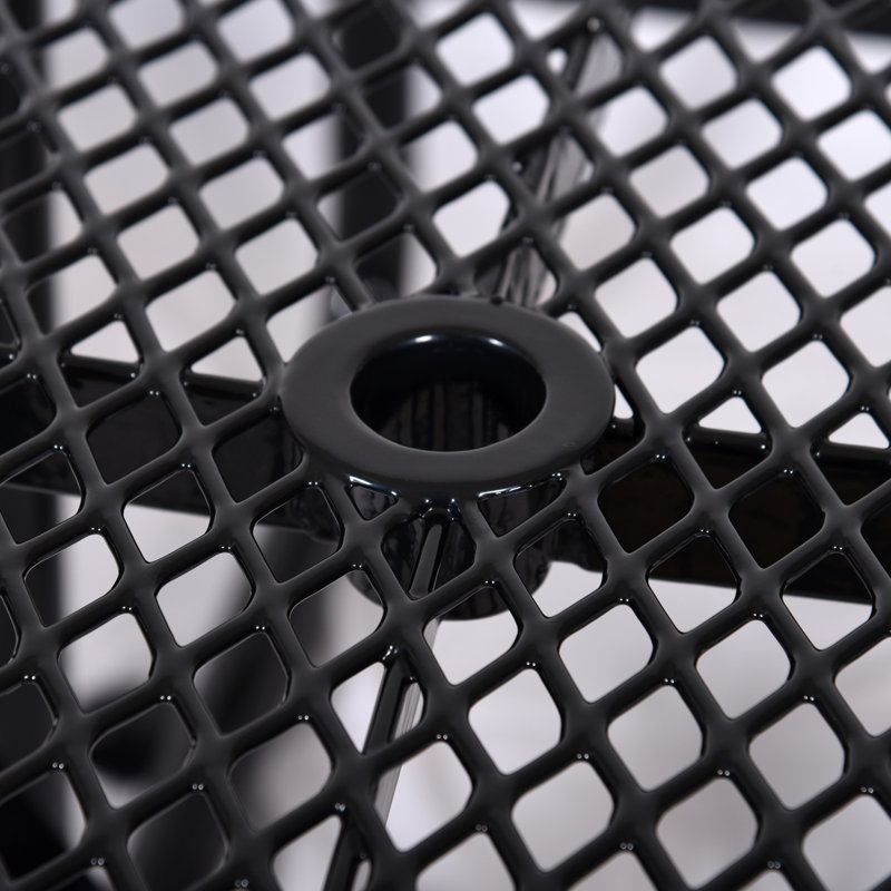 Square outdoor steel picnic table, Noir