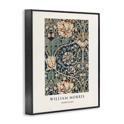 William Morris Honeysuckle Pattern Framed Giclee, design by Vintage Hustle