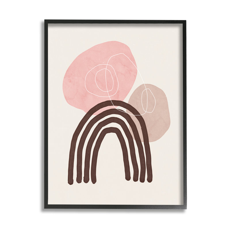 Fun Boho Rainbow Shapes - impression, Giclée encadrée noir minuit, H 14 po x l 11 po x P 1,5 po
