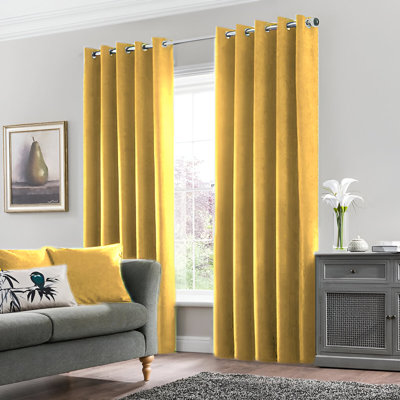 Pittsboro Crushed Velvet Eyelet Windows Panel Curtains