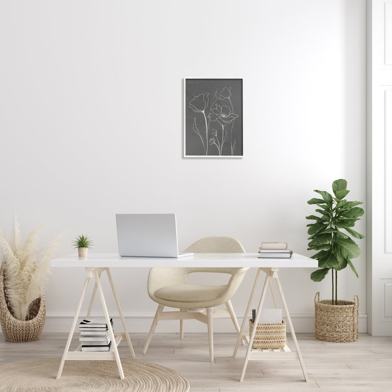Floraison de boutons floraux décontractés, H 20 po x l 16 po x P 1,5 po, Giclée encadrée blanc bord de mer