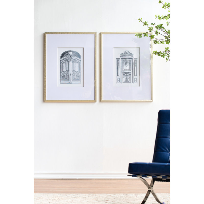 24 "x 32" crayons muraux architecturaux, illustrations de portes ornées, embellissement en plastique argenté de 2 décorations avec architecture, dessins,