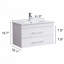 White Gloss Wall-Mounted Bathroom Vanity With Double Drawers, Soft-Close System,Ceramic Sink-534004644