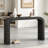 Natural Cedar Wood Console Table With Curved Edge, Perfect For Entryways And Living Rooms, Farmhouse And Rustic Style