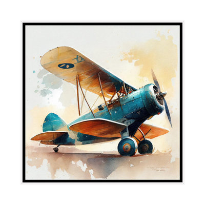 Watercolor Vintage Airplane I