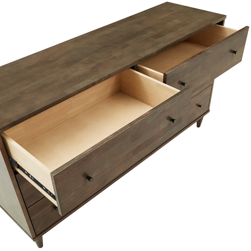Commode double 6 tiroirs l 60,79 po Genesis, Gris anthracite clair