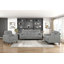 Meuble de salon moderne avec causeuse et revêtement en chenille gris