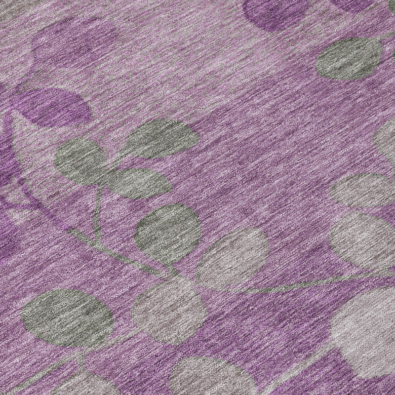 Tapis mauve lavable à la machine intérieur / extérieur Xhevrie, Rectangle 10 pi x 14 pi