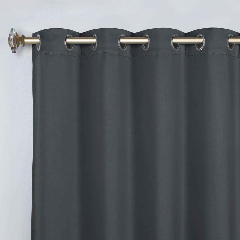 Paire de rideaux obscurcissant avec œillets Millendon, Gris, L 46 po x L 63 po