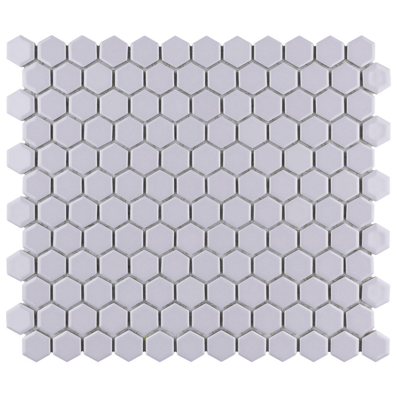 Metro .90" x .90" Hex Porcelain Honeycomb Mosaic Wall & Floor Tile, Lavender