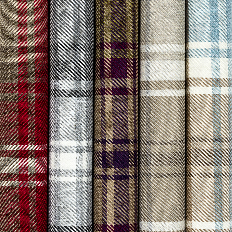 Angus Plaid Square Cushion Cover, 60 x 60 cm, Natural Grey