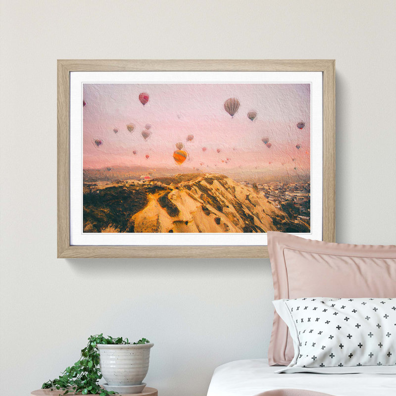 Hot Air Balloon Ride - Framed Print, Oak Framed, 48cm H x 65cm W x 2cm D
