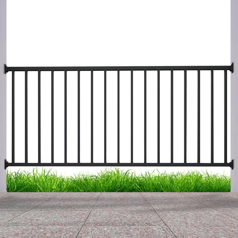 Black Metal Porch and Deck Railing System, 6ft Wide