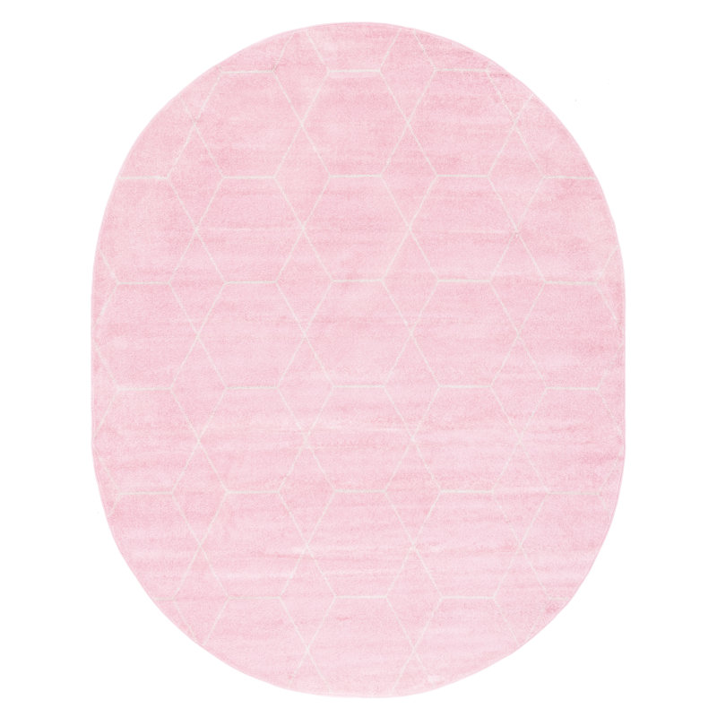 Debrodie Geometric Area Rug, Oval 7'10" x 10', Pink