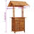 Seeley vidaXL Outdoor Bar Table with Rooftop & 2 Shelves, Solid Acacia Wood 44.5''x41.7''x85.4''