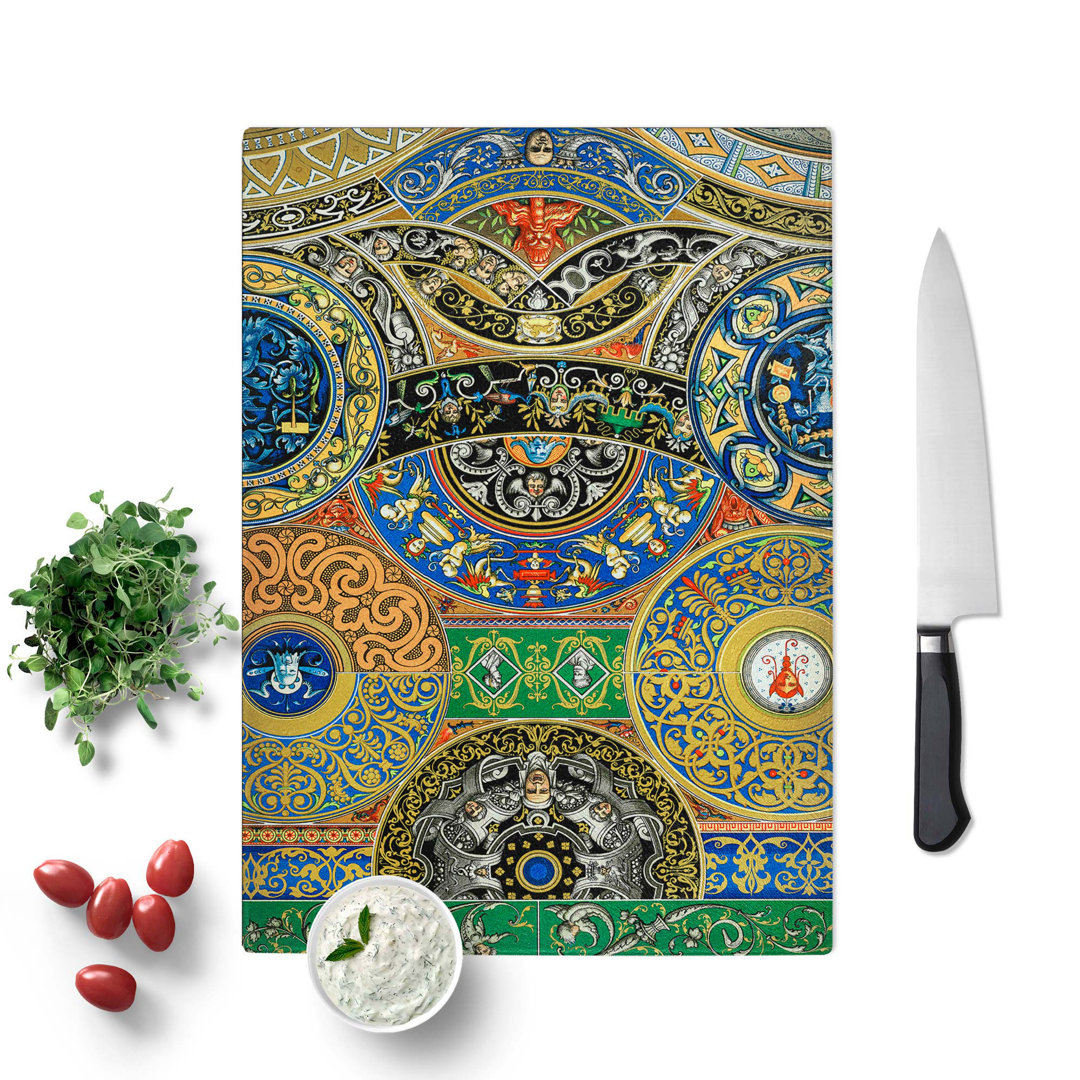 Tempered Glass Renaissance Themed by Albert Racinet Chopping Board