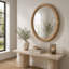Miroir rond en rotin 31,9 po
