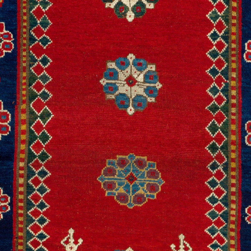 En date du 1870. Tapis kazak antique, tapis de collection
