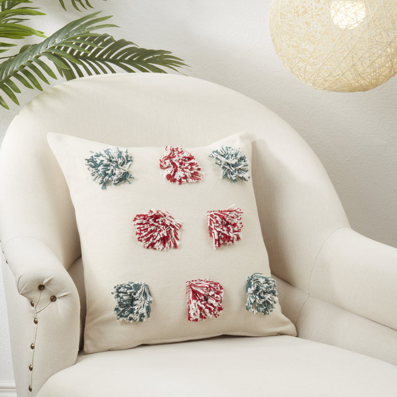 Housse de coussin en coton Klani Collection, Rouge / vert