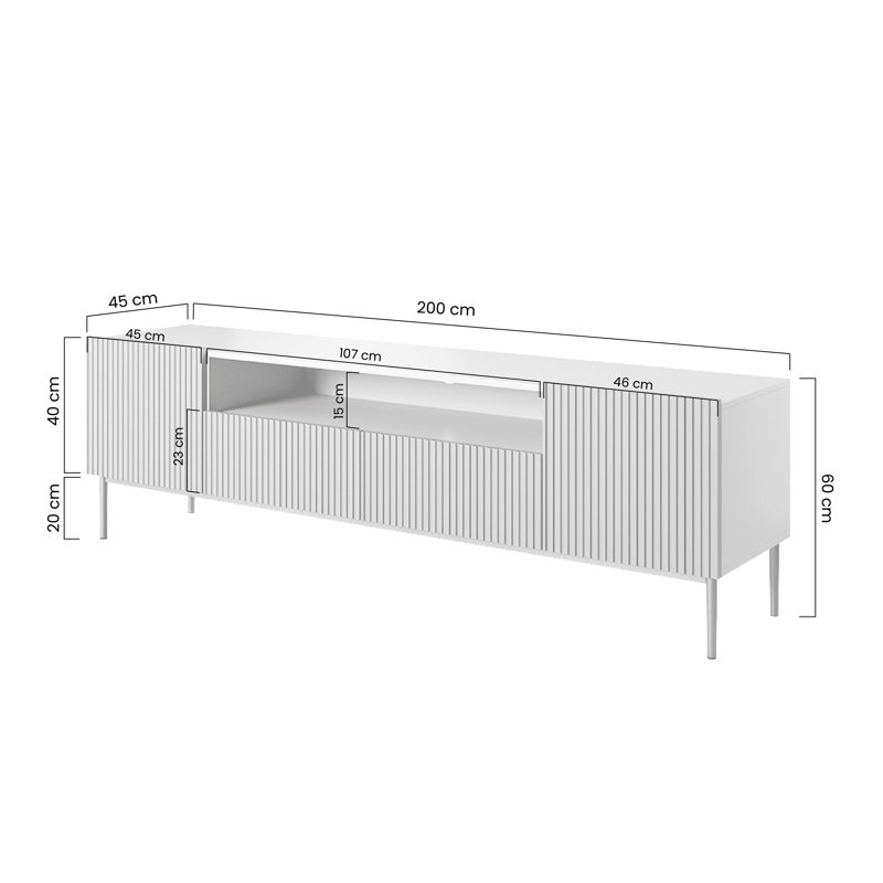 Alissone Unfinished TV Stand for TVs up to 55", Cream/Black