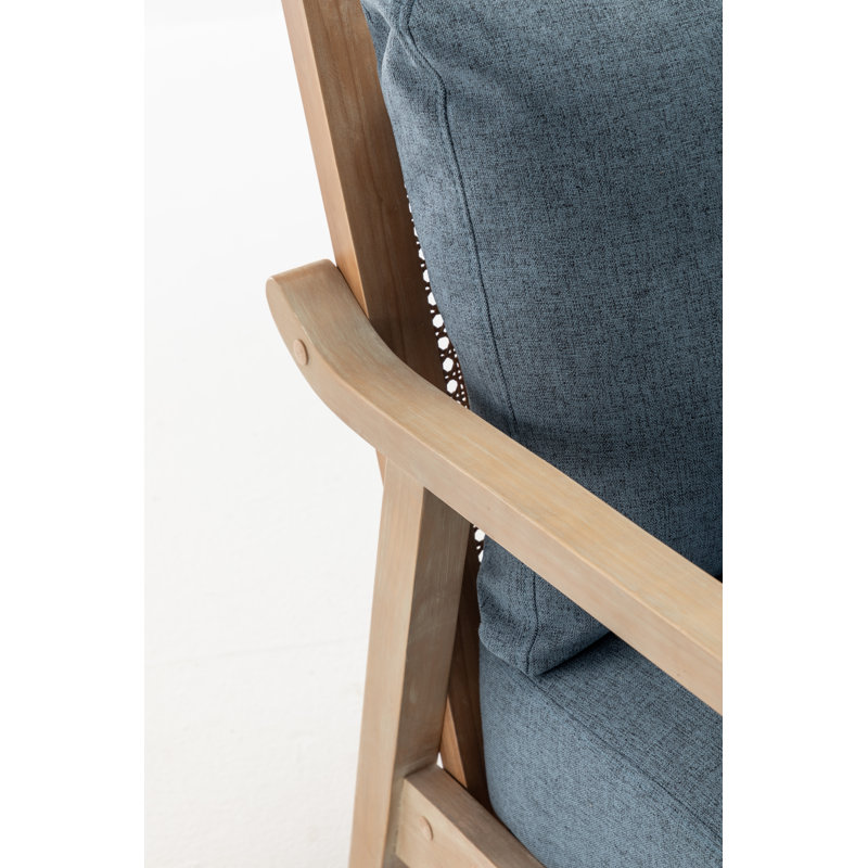 Fauteuil en polyester de 27 po Nicki, Lin bleu moelleux