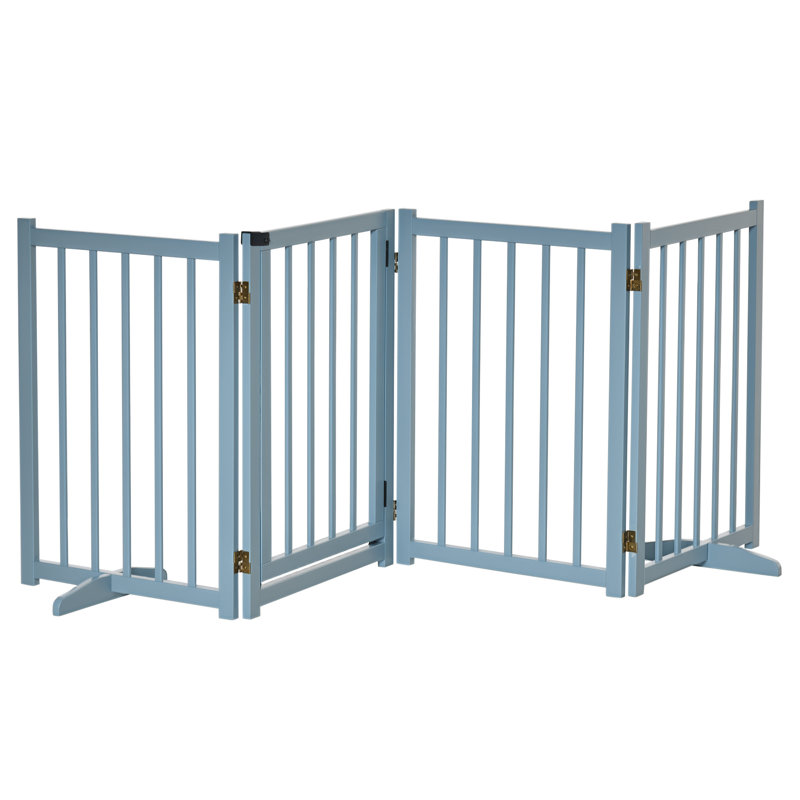 Free Standing Pet Gate With Door, Grey