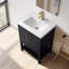 Bistagno 24 In Single Sink Freestanding Bath Vanity In Rustic Black With White Ceramic Top-1146099200