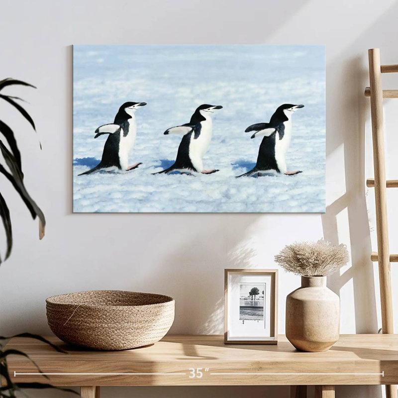 Winter Penguins, 16" H x 24" W