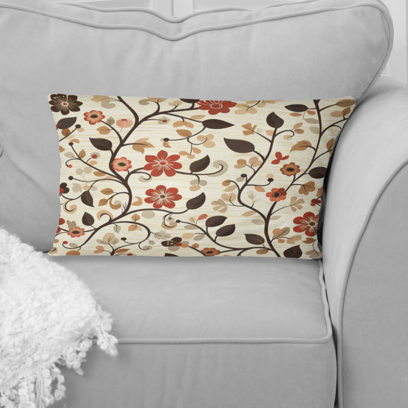 Oreiller lombaire transitionnel brun et beige