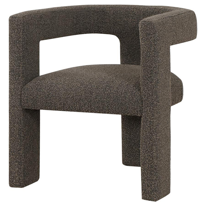 Chaise d'appoint Jeremas Boucle, Polyester brun