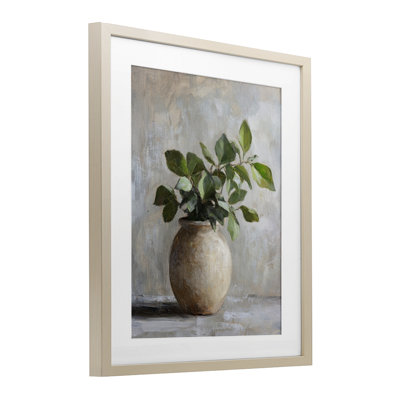 «Pots Green House Plant», reproduction encadrée sous verre, par Petal Prints Design