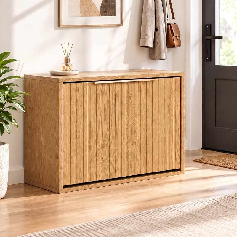 Solid Wood 24 cm W Chest of Drawers, Natural oak