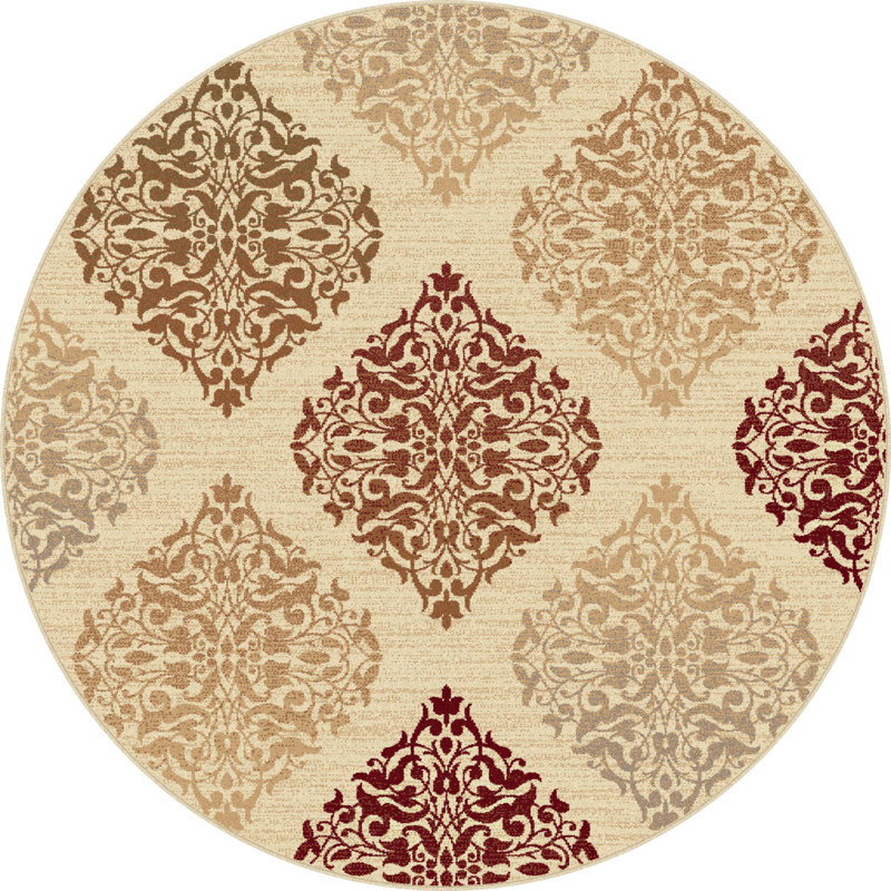 Tapis beige Chichaoua, Ronde 5 pi 3 po