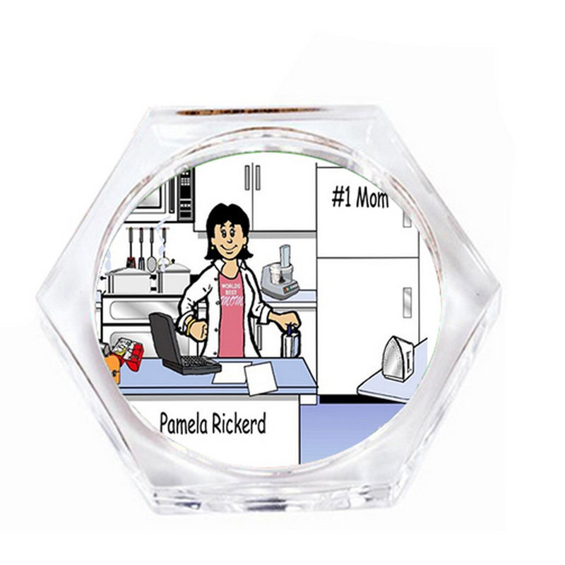 Ensemble de verres à sous-verres personnalisés pour maman # 1 (4 sous-verres), Oui