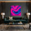 "Gradient Abstract" 82, art mural sur toile rose-1485636547