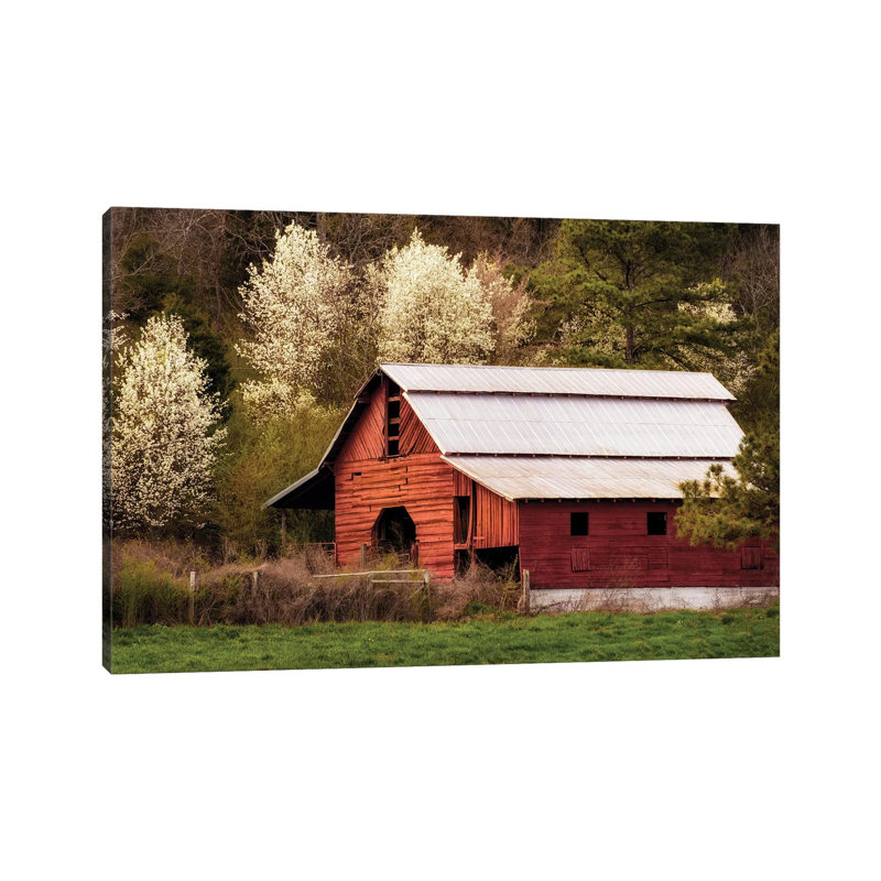Skylight Red Barn par Andy Amos - reproduction de photo, Toile tendue, H 32 po x l 48 po x 1,5 po