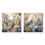 Harmonie géométrique dorée et blanche - ensemble de 2 collages carrés de paysages abstraits-480922343-480922363