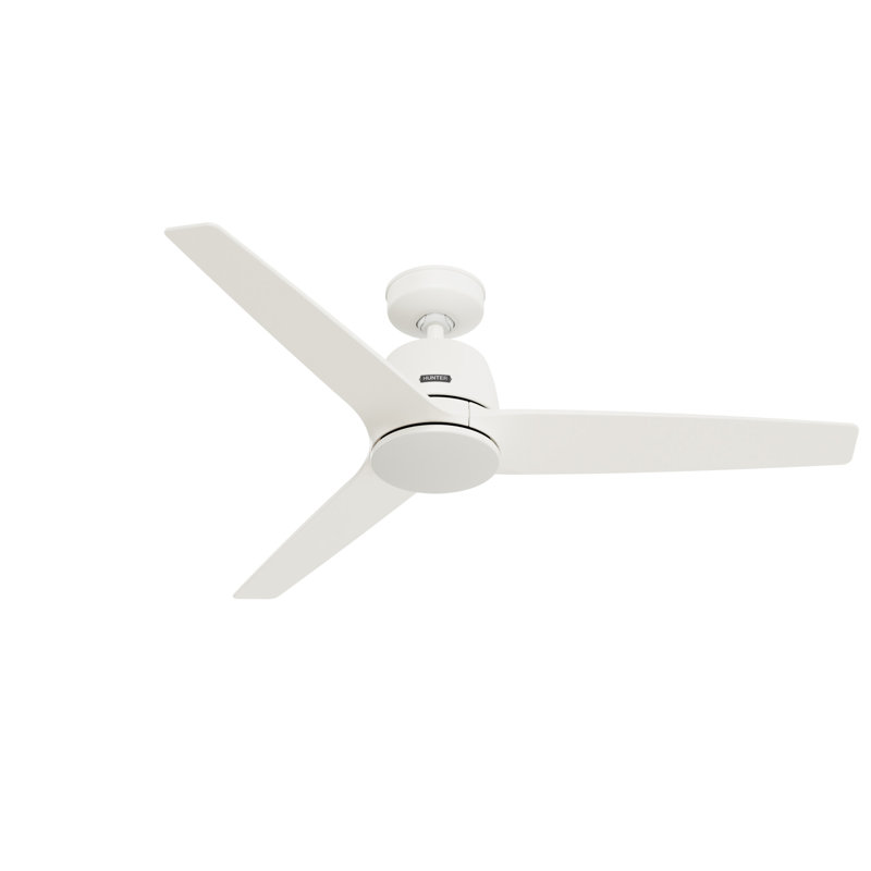 52" Jasmine Roth 3 - Blade Standard Ceiling Fan with Remote, Matte White