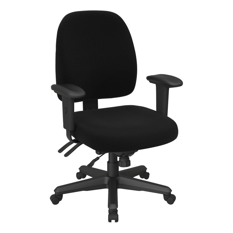Ergonomic Polyester Blend Task Chair, Diamond - Jet