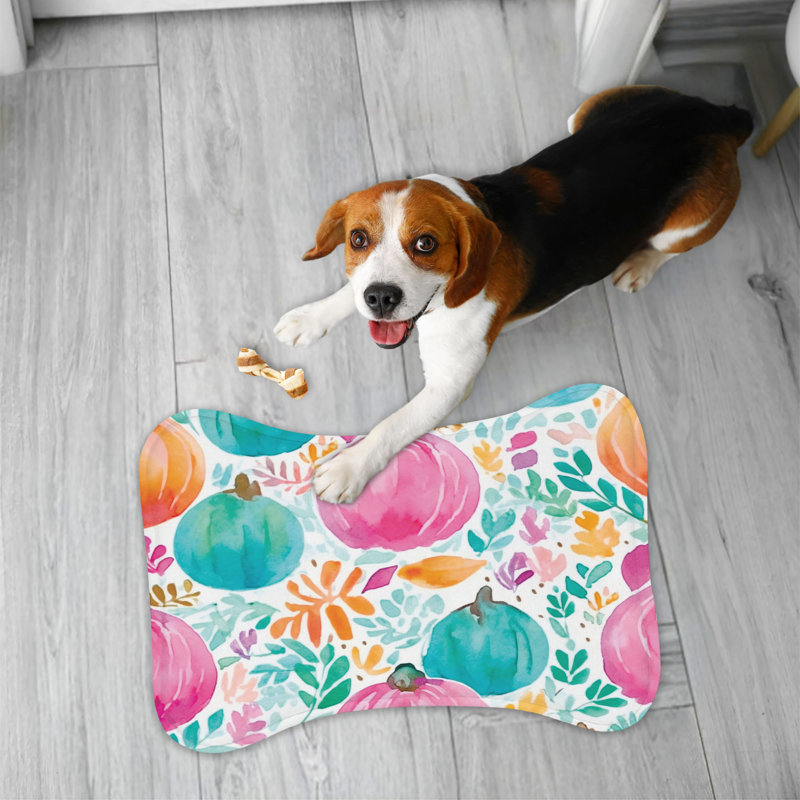 Motif de citrouille - Tapis d'alimentation en forme d'os