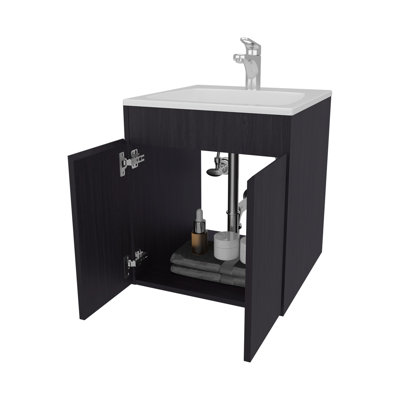 Meuble-lavabo avec deux portes Wengue
