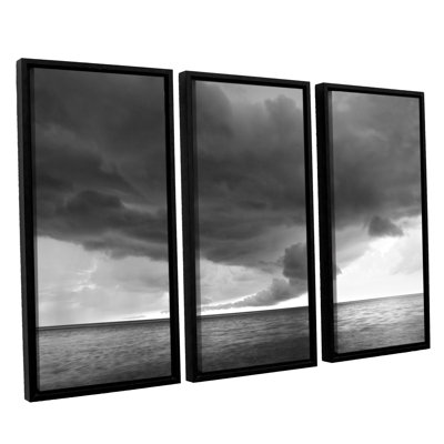 Lake Erie Storm by Dan Wilson 3 Piece Framed Photographic Print on Canvas Set -  ArtWall, 0wil008c3654f