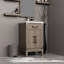 Meuble-lavabo simple en chêne gris avec comptoir en acrylique et miroir de 45,7 cm (18 po) – Nombreux rangements – Profondeur de 44,4 cm (17,49 po) – Double joint d’étanchéité et protection supplémentaire