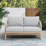 Mariliva Outdoor Acacia Wood Woven Loveseat With Cushions