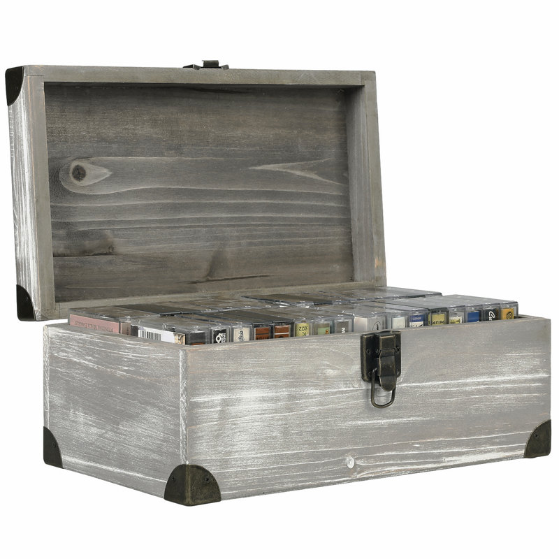 Rustic Wood Tape Storage Box