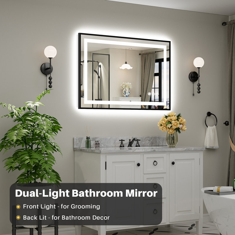Miroir de salle de bain Matte, Rectangulaire, 44 po x 30 po