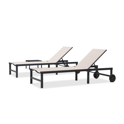 Chaise longue d'extérieur avec table Reivo
