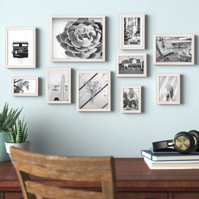 Rayburn Solid + Manufactured Wood Picture Frame - Set of 10 with Mat